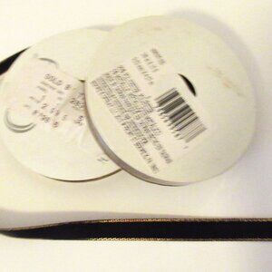 30' gold-edge satiny navy ribbon